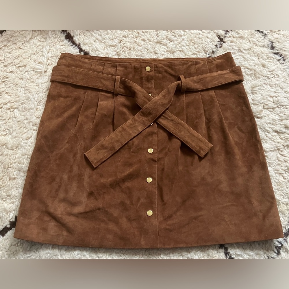 Sezane Brown Suede Skirt